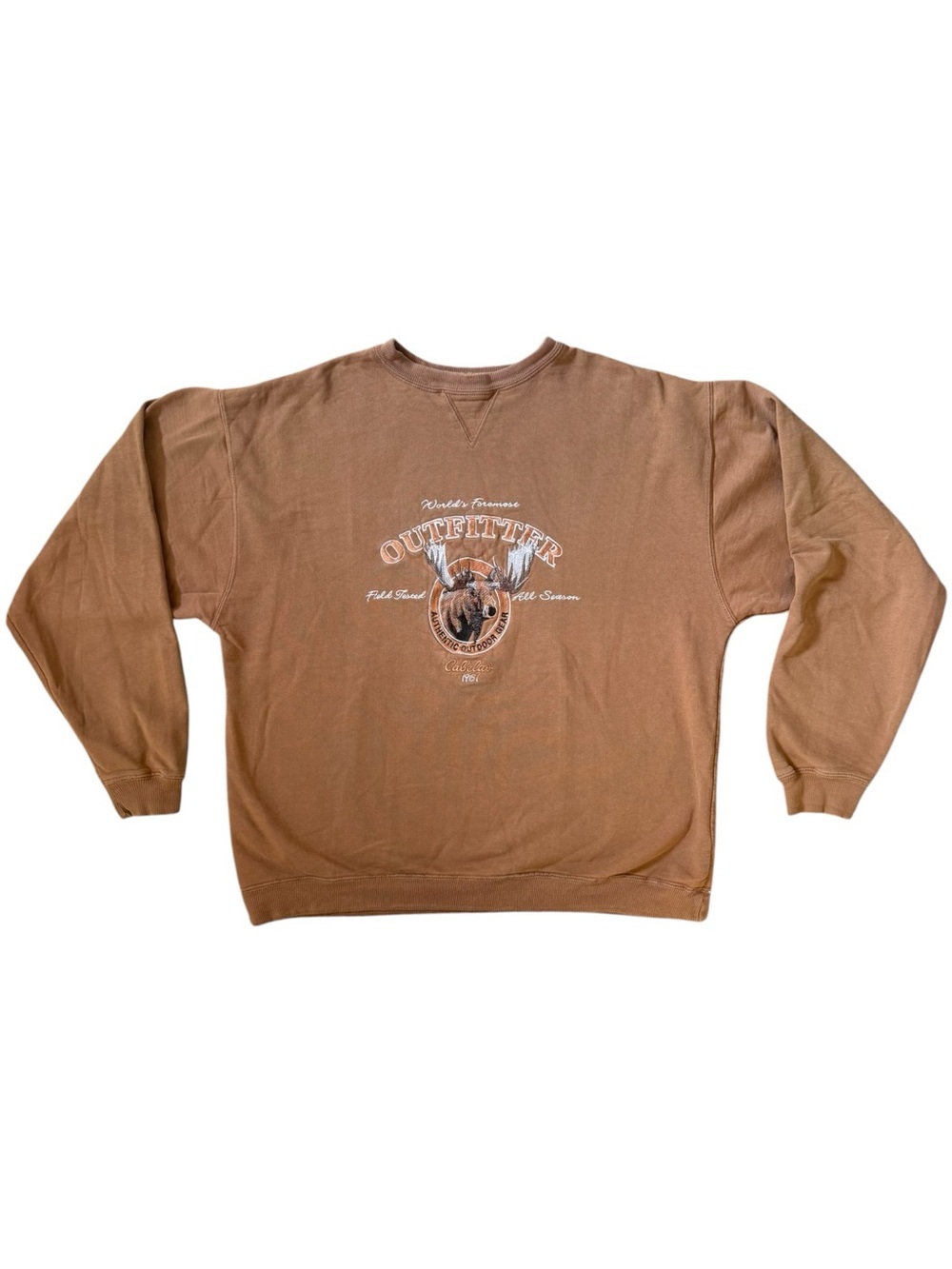 Vintage 90s Cabelas Moose Wildlife Hunting Crewneck Size Large Tall
